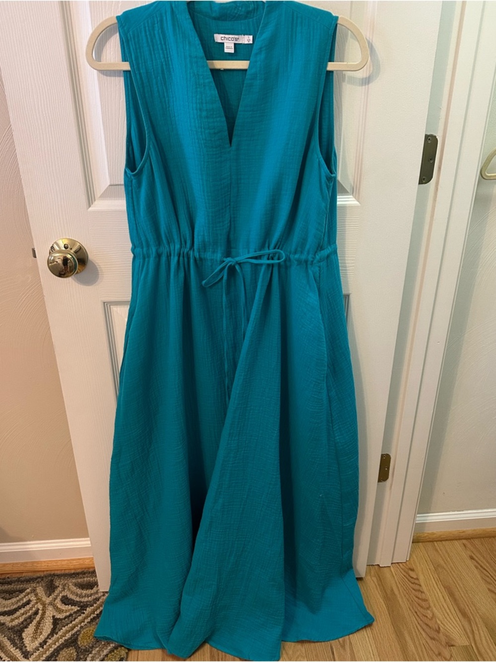 Chico’s Gauze Maxi Dress in Turquoise - size 1